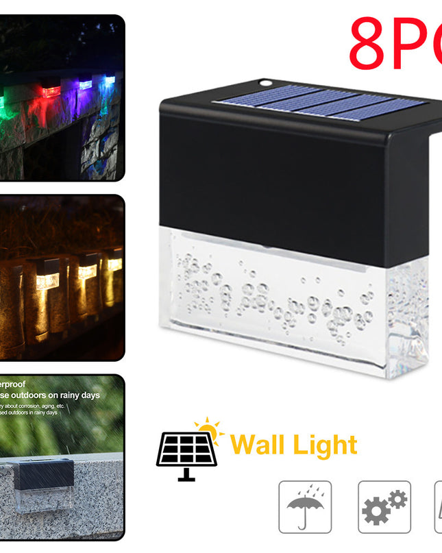 Waterproof New RGB LED Solar Light Step Fence Light