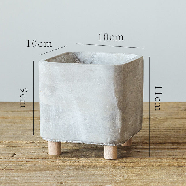 Creative cement flowerpot