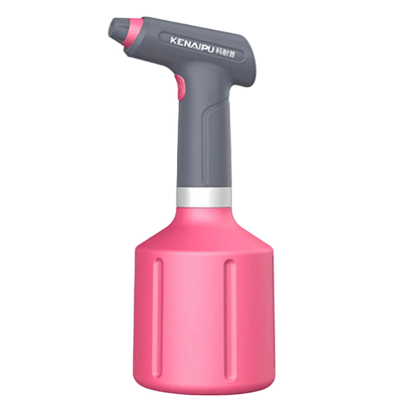 image Pink handheld tool with gray handle on a light gray background
