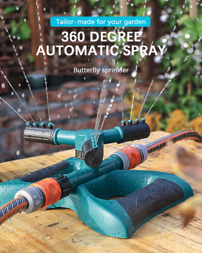 360 Degree Automatic Garden Sprinklers Watering Grass Lawn Rotary Nozzle