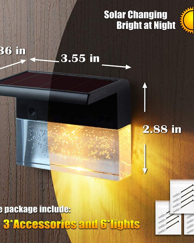 Waterproof New RGB LED Solar Light Step Fence Light