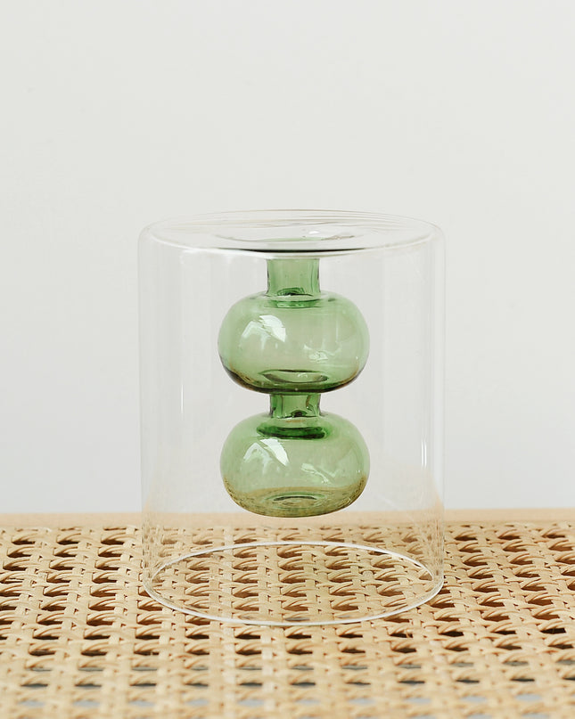 Retro Stained Glass Vase Gourd Hydroponic Flower Plant