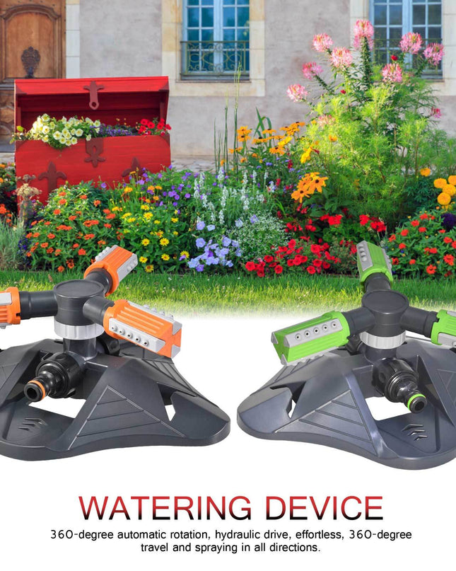 Adjustable 360 Degree 3-arm Rotating Sprinklers Grass Lawn Automatic Watering Nozzles Garden Agriculture Irrigation Device