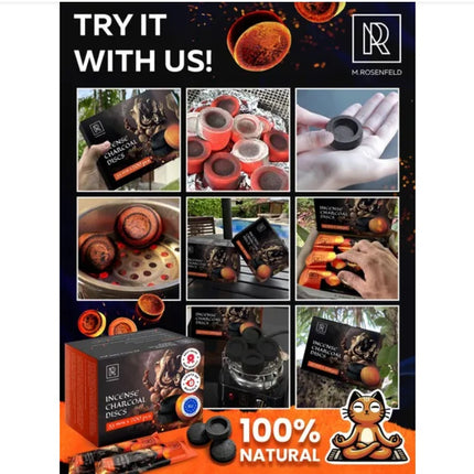 200 Pcs Charcoal Tablets For Incense Quick Light Charcoal Tablets 20 Roll