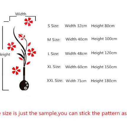 Creative vase acrylic 3D wall sticker