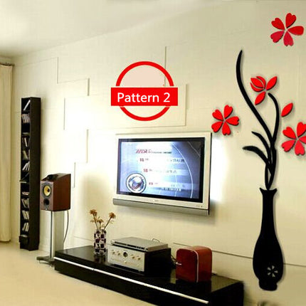 Creative vase acrylic 3D wall sticker