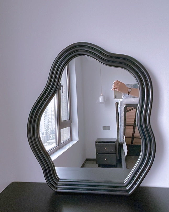 Makeup Mirror Wavy Shaped Hanging Wall Vanity Mirror