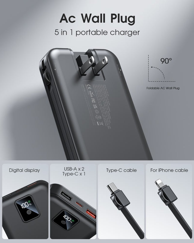 AC-02F High-Capacity Power Bank – Portable Phone Charger & Compact Power Station