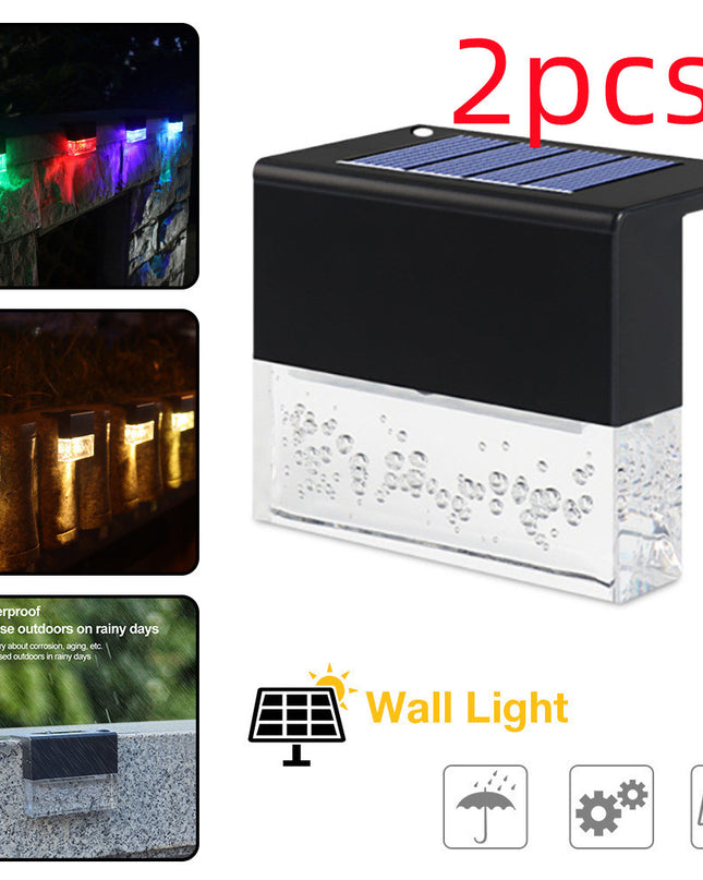 Waterproof New RGB LED Solar Light Step Fence Light