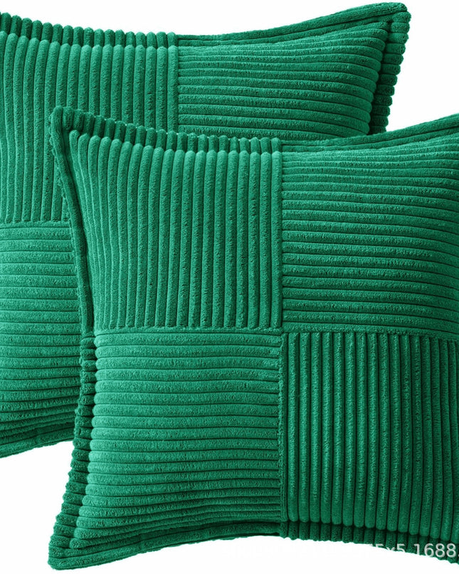 Corduroy Pillow Covers Super Soft Boho Striped Pillow Covers Broadside Decorative Textured Christmas Throw Pillows For Couch Cushion Livingroom