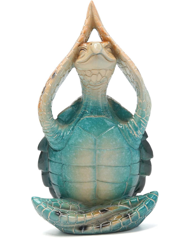 Sea Turtle Meditation Yoga Decor Garden Figurine Sea Turtle Meditating Coastal Beach Decorations Zen Yoga Resin Statue For Home Office Decorations Put The Palm Separate