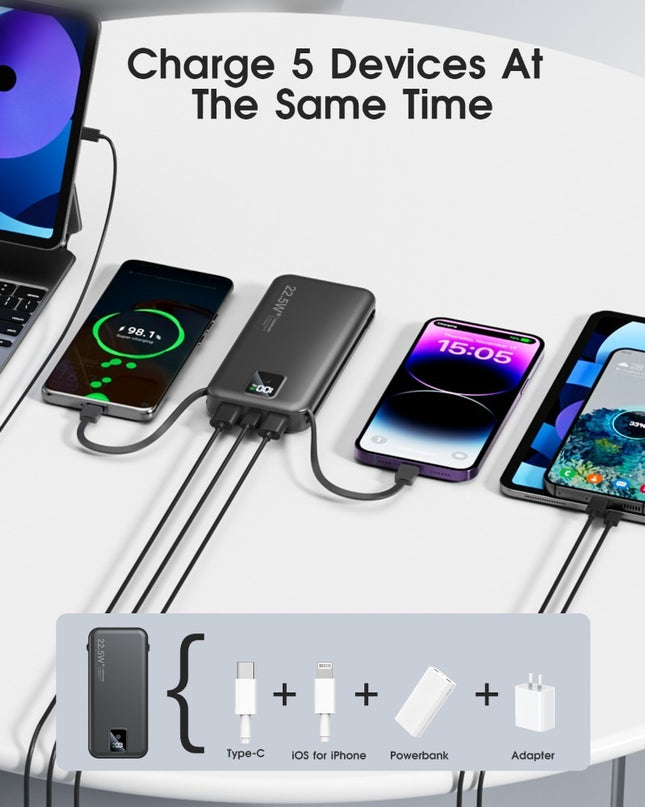 AC-02F High-Capacity Power Bank – Portable Phone Charger & Compact Power Station