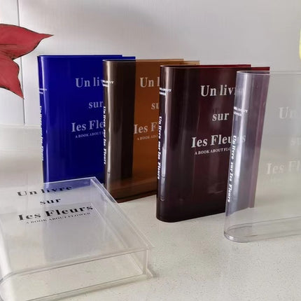 Transparent Acrylic Book Vase Living Room Hydroponic Flower