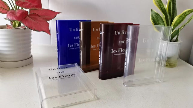 Transparent Acrylic Book Vase Living Room Hydroponic Flower