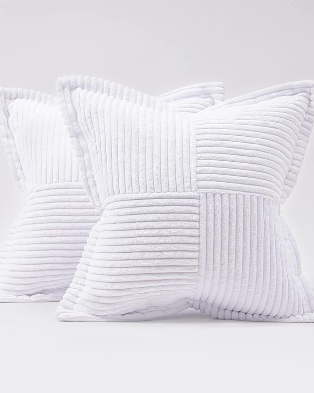 Corduroy Pillow Covers Super Soft Boho Striped Pillow Covers Broadside Decorative Textured Christmas Throw Pillows For Couch Cushion Livingroom