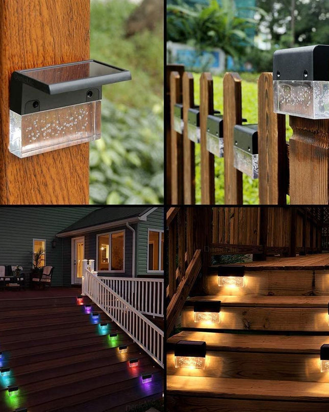 Waterproof New RGB LED Solar Light Step Fence Light