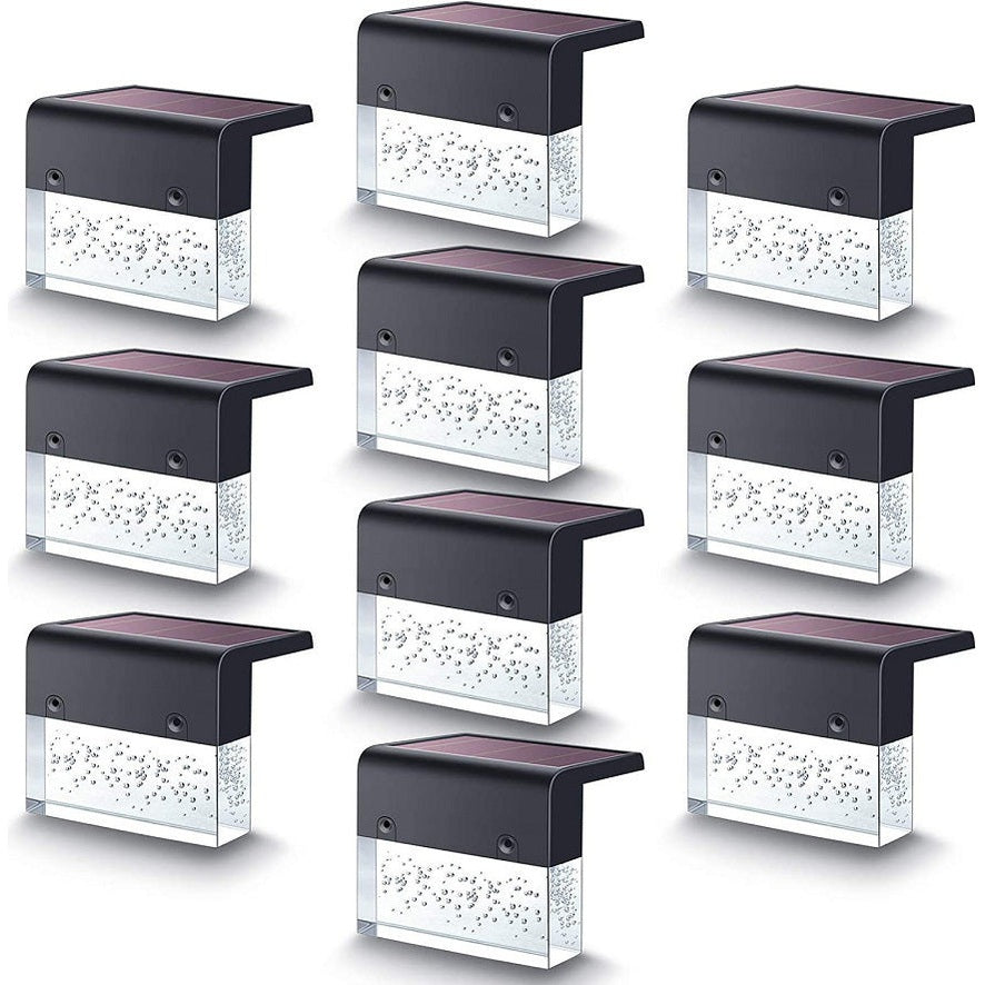 image Grid of solar-powered outdoor lights on a white background