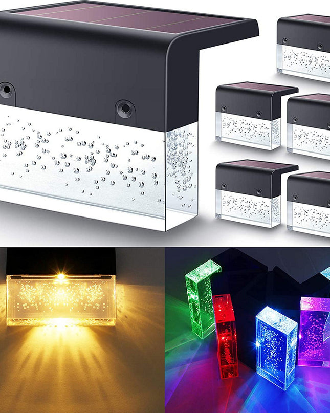 Waterproof New RGB LED Solar Light Step Fence Light