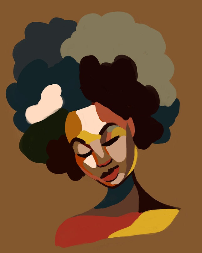 Art Design Graffiti Art Hip Hop African Girl with Black Hair Big Earring with Modern Building Shower Curtain for Bathroom Decor