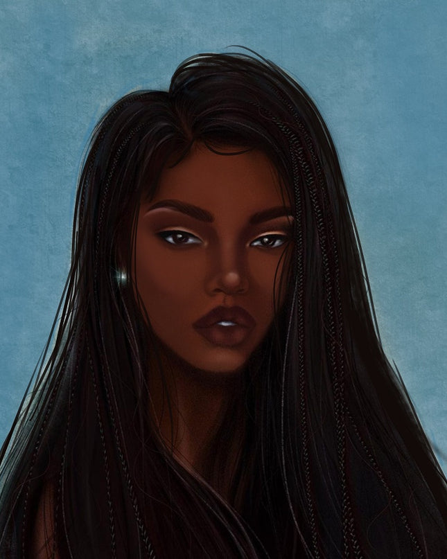 Art Design Graffiti Art Hip Hop African Girl with Black Hair Big Earring with Modern Building Shower Curtain for Bathroom Decor