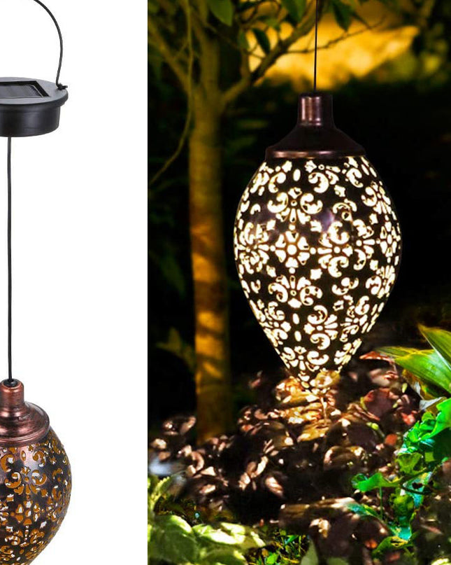 Outdoor waterproof solar hollow lamp