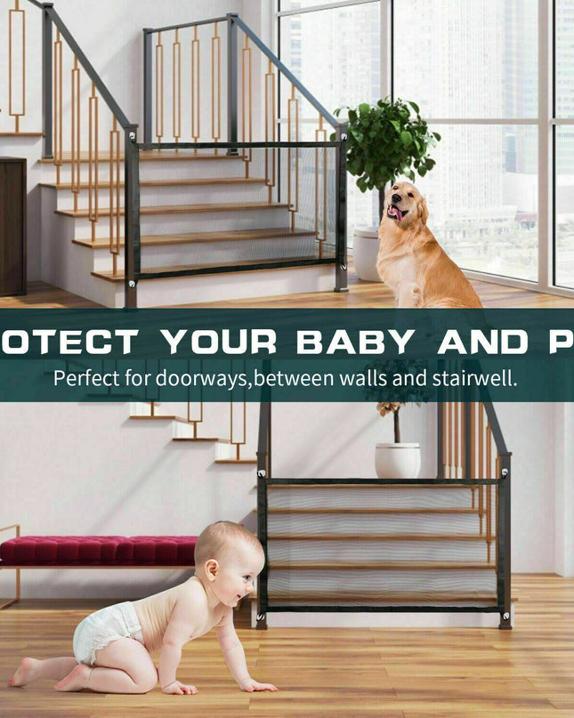 Portable Pet Safety Gate – Dog Gate for Stairs & Stairway Gate for Dogs