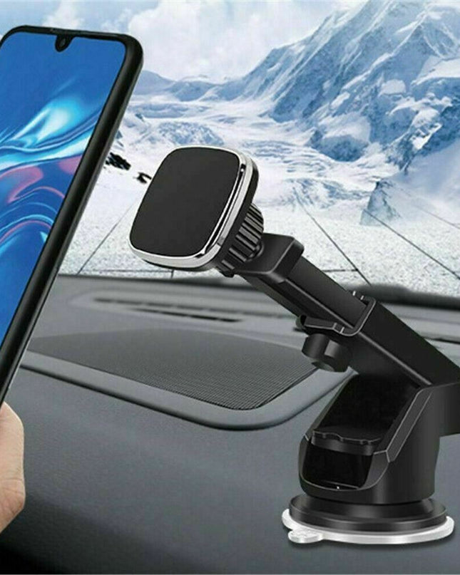 MagSafe Compatible Car Mount – Adjustable Car Phone Holder with Suction Cup & 360° Rotation