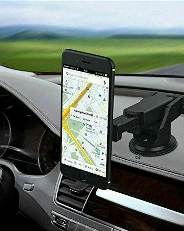 MagSafe Compatible Car Mount – Adjustable Car Phone Holder with Suction Cup & 360° Rotation