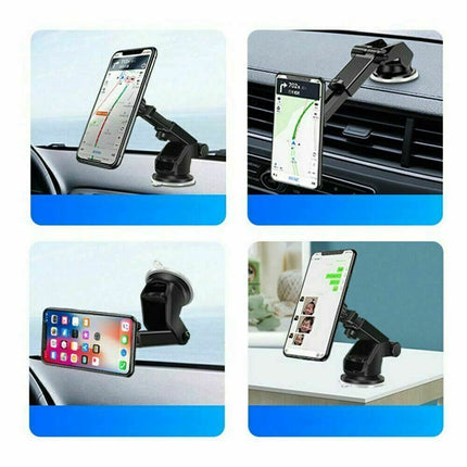 MagSafe Compatible Car Mount – Adjustable Car Phone Holder with Suction Cup & 360° Rotation