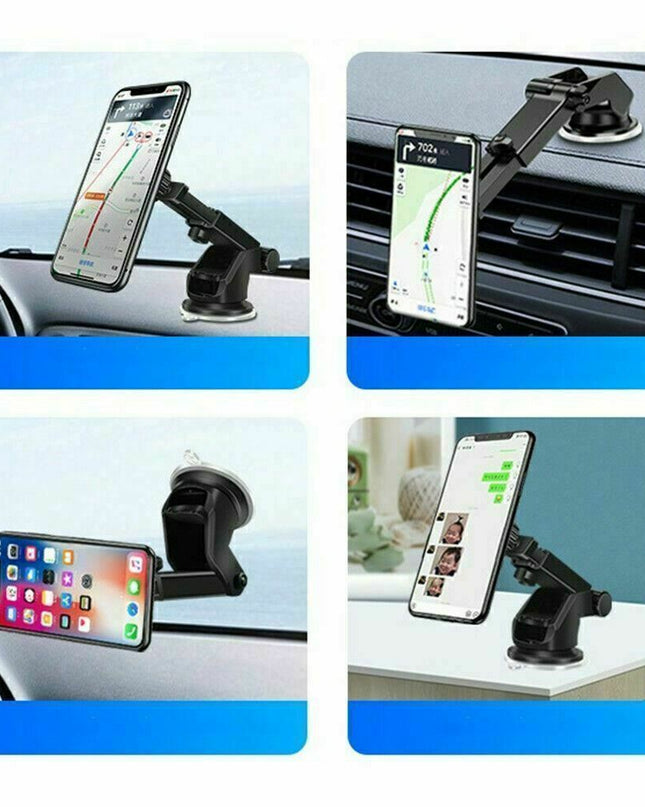 MagSafe Compatible Car Mount – Adjustable Car Phone Holder with Suction Cup & 360° Rotation