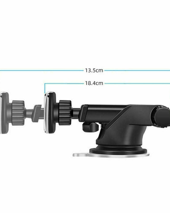 MagSafe Compatible Car Mount – Adjustable Car Phone Holder with Suction Cup & 360° Rotation