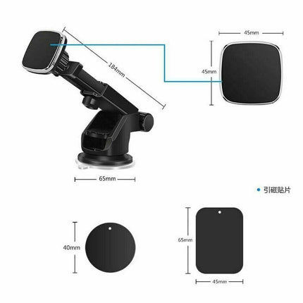 MagSafe Compatible Car Mount – Adjustable Car Phone Holder with Suction Cup & 360° Rotation