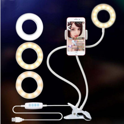 Selfie Ring Light with Stand and Phone Holder – Adjustable LED Lighting for Makeup, Live Streaming, and Photography