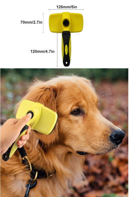 Automatic Retractable Slicker Brush – Detangling Grooming Brush for Dogs & Cats