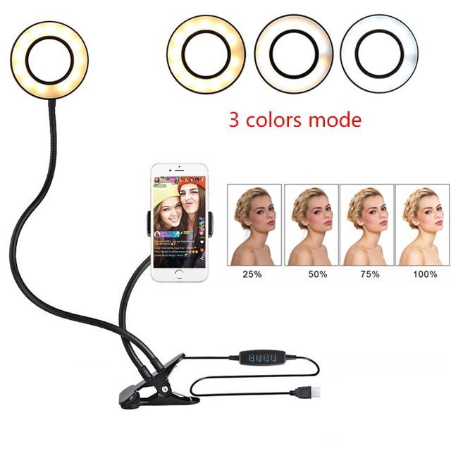 Selfie Ring Light with Stand and Phone Holder – Adjustable LED Lighting for Makeup, Live Streaming, and Photography