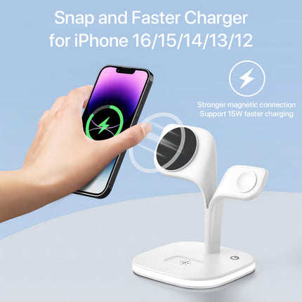 5-in-1 Multi Wireless Charging Station – Fast Multi-Device Charging Dock with USB-C & Night Light