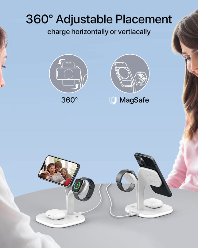 5-in-1 Multi Wireless Charging Station – Fast Multi-Device Charging Dock with USB-C & Night Light