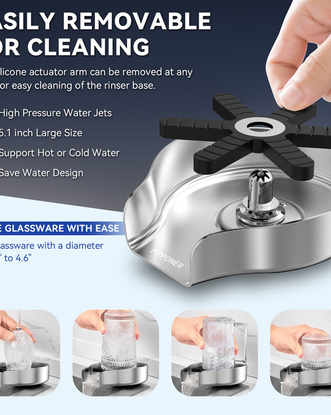Metal Glass Rinser for Sink – High Pressure Cup Washer for Kitchen & Bar