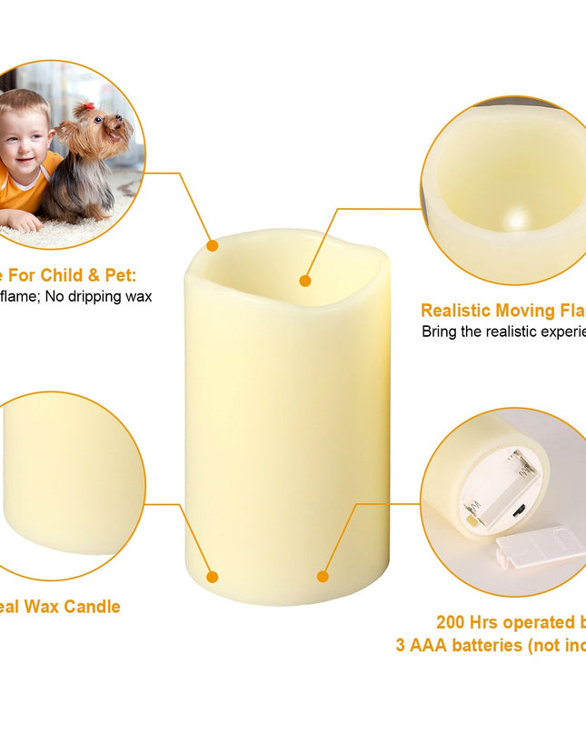 6Pc Flameless Candles Votive Candles Wireless Battery Operated LED Flickering Candles With Remote Control Timer