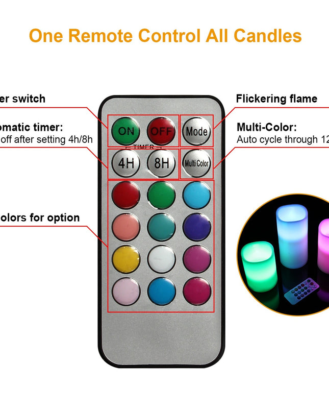 6Pc Flameless Candles Votive Candles Wireless Battery Operated LED Flickering Candles With Remote Control Timer