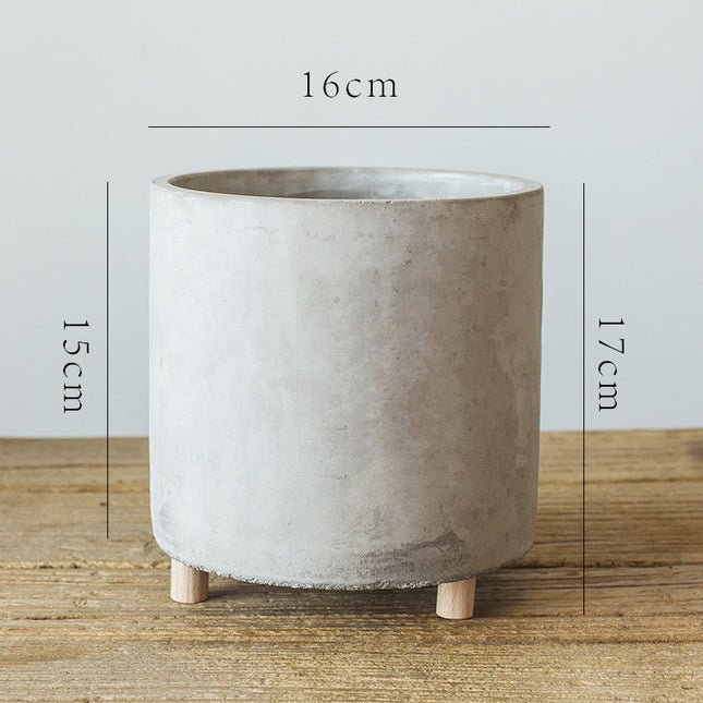 Creative cement flowerpot
