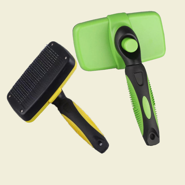 Automatic Retractable Slicker Brush – Detangling Grooming Brush for Dogs & Cats
