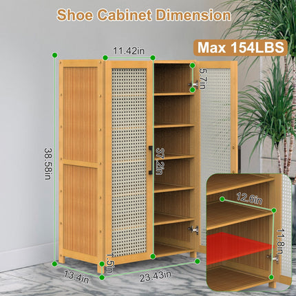 6-tier Bamboo Shoe Rack, Freestanding Shoe Cabinet