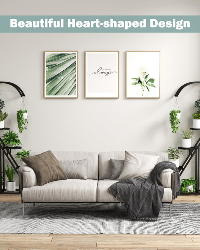 5 Tier Metal Plant Stand With Hanging Hook For Multiple Plants