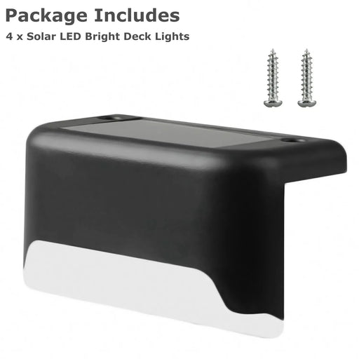 4 Solar Bright Led Deck Lights outdoor LED garden lights with solar panels and waterproof design