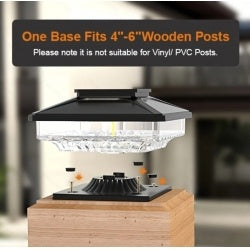 6 Pack Outdoor Solar Poat Cap Lights Cold White  IP65 Waterproof For 4x4 5x5 6x6 Wood Posts In Garden Decor  White
