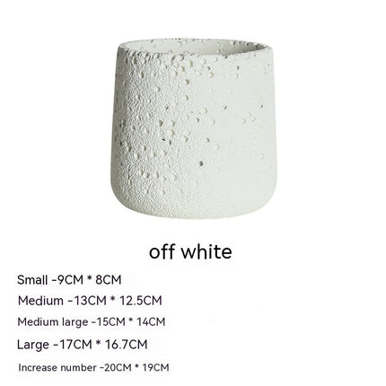 Nordic Cement Flowerpot Creative Volcanic Rock Breathable Greenery Potted Pot With Tray Flowerpot