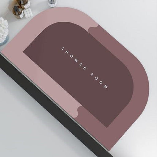 Shower room mat with 'SHOWER ROOM' text on a white background