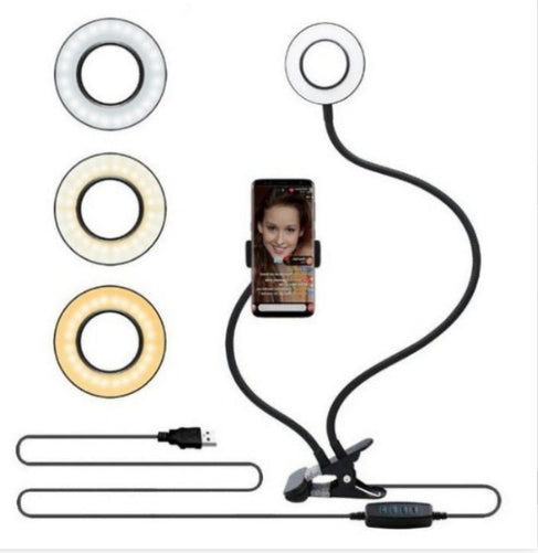 Selfie Ring Light with Stand and Phone Holder – Adjustable LED Lighting for Makeup, Live Streaming, and Photography