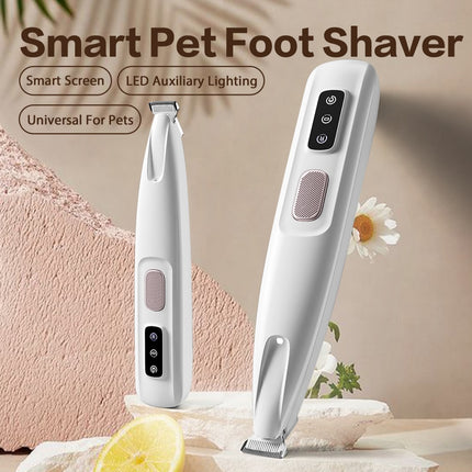 Rechargeable Pet Paw Trimmer – Quiet Electric Hair Clippers for Dogs & Cats, Waterproof Grooming Tool with LED for Precision Trimming